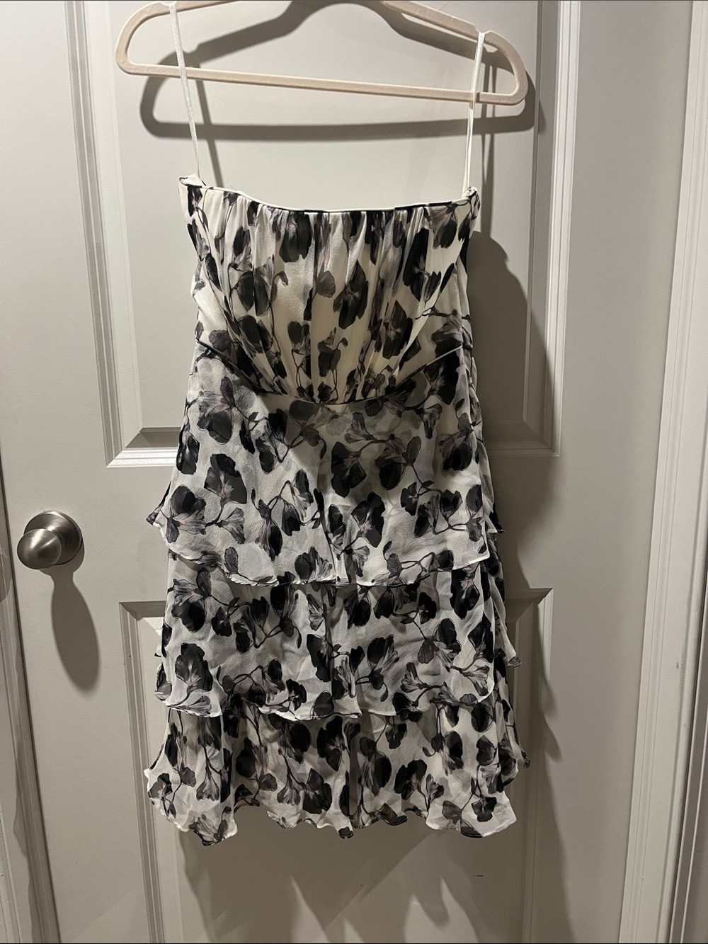 Strapless floral dress - WHBM - black and white
